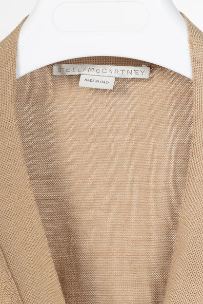 Stella McCartney R18 Havana Wool Asymmetric Stripe Soft Knit Cardigan