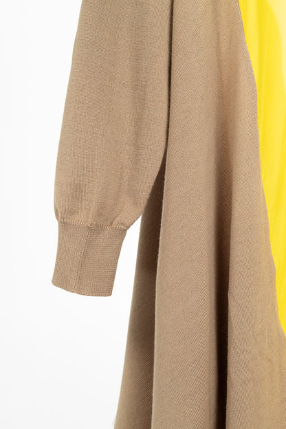 Stella McCartney R18 Havana Wool Asymmetric Stripe Soft Knit Cardigan