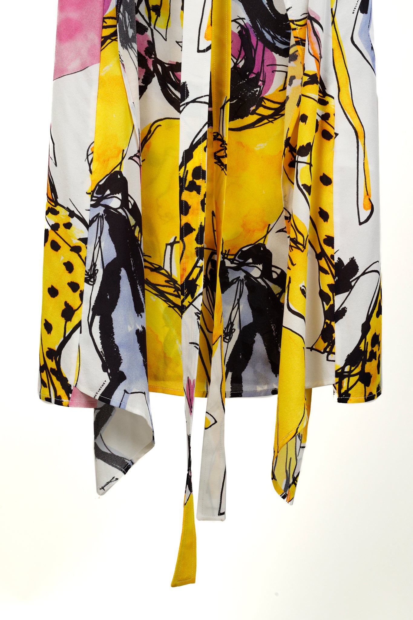 Stella McCartney Resort 2020 Kaela White Horse-Print High-Neck Midi Dress