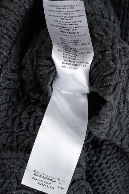 Stella McCartney Grey Oversized Crochet Trim Knit Sweater