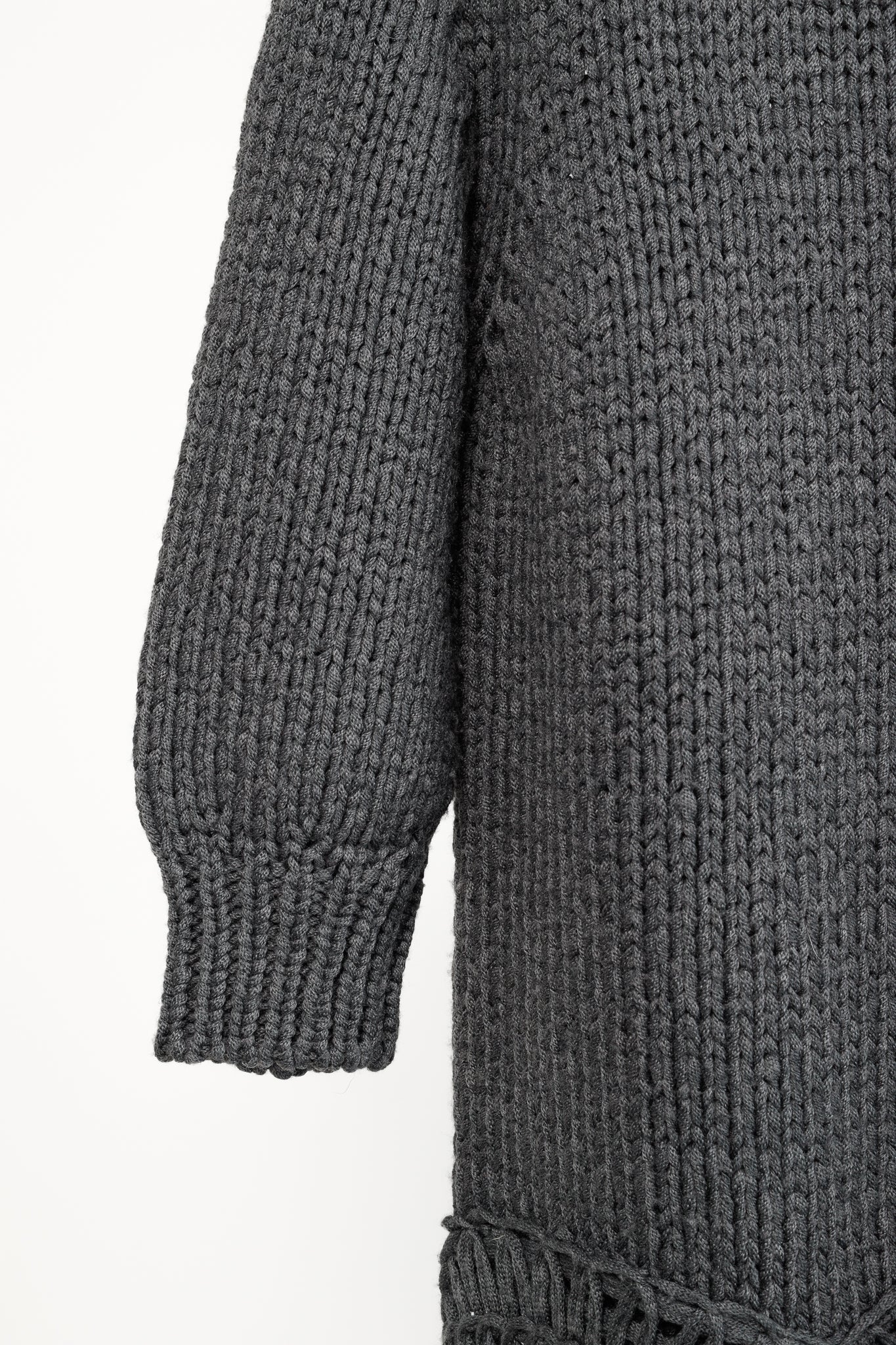 Stella McCartney Grey Oversized Crochet Trim Knit Sweater