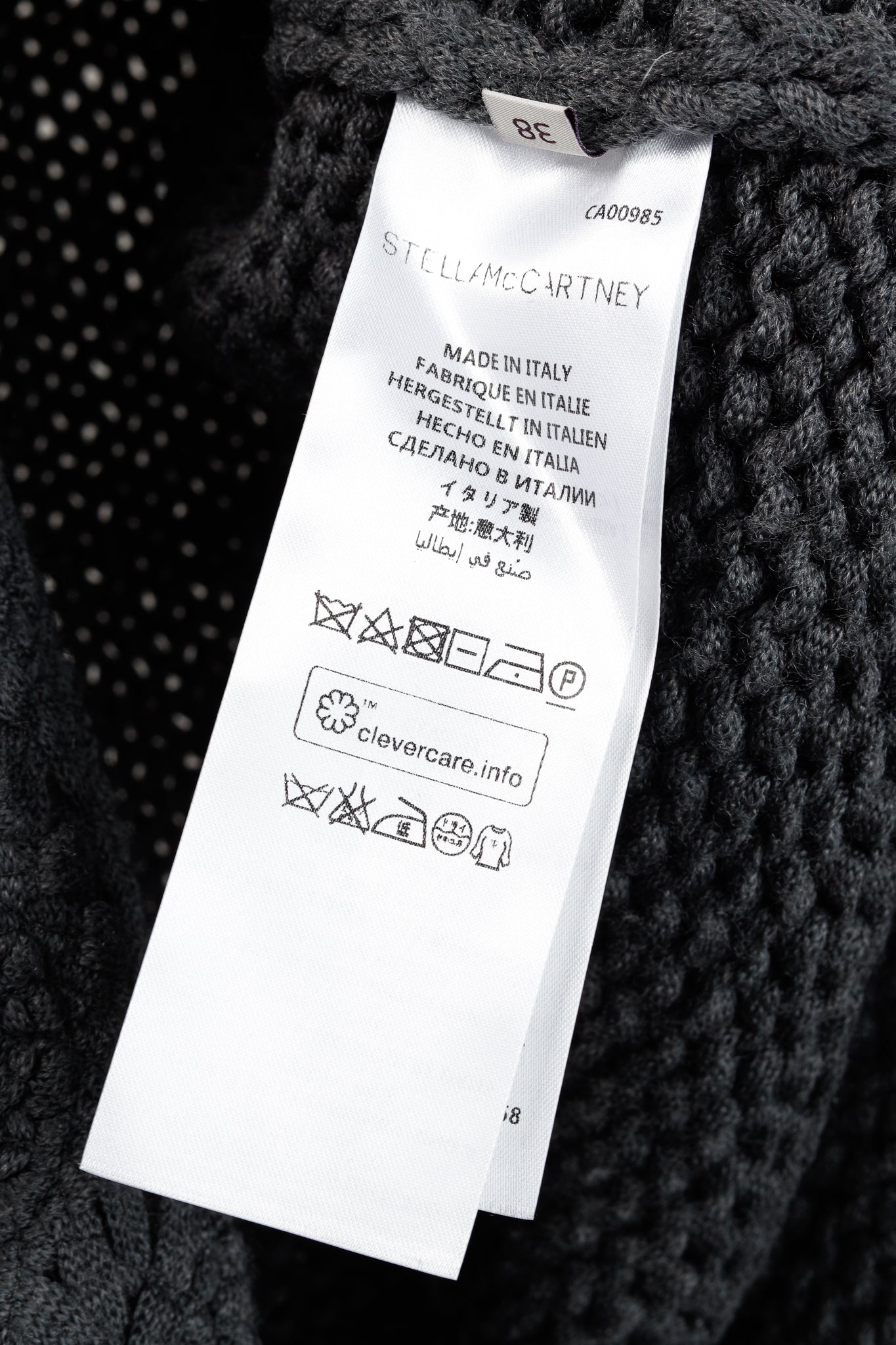 Stella McCartney Grey Oversized Crochet Trim Knit Sweater