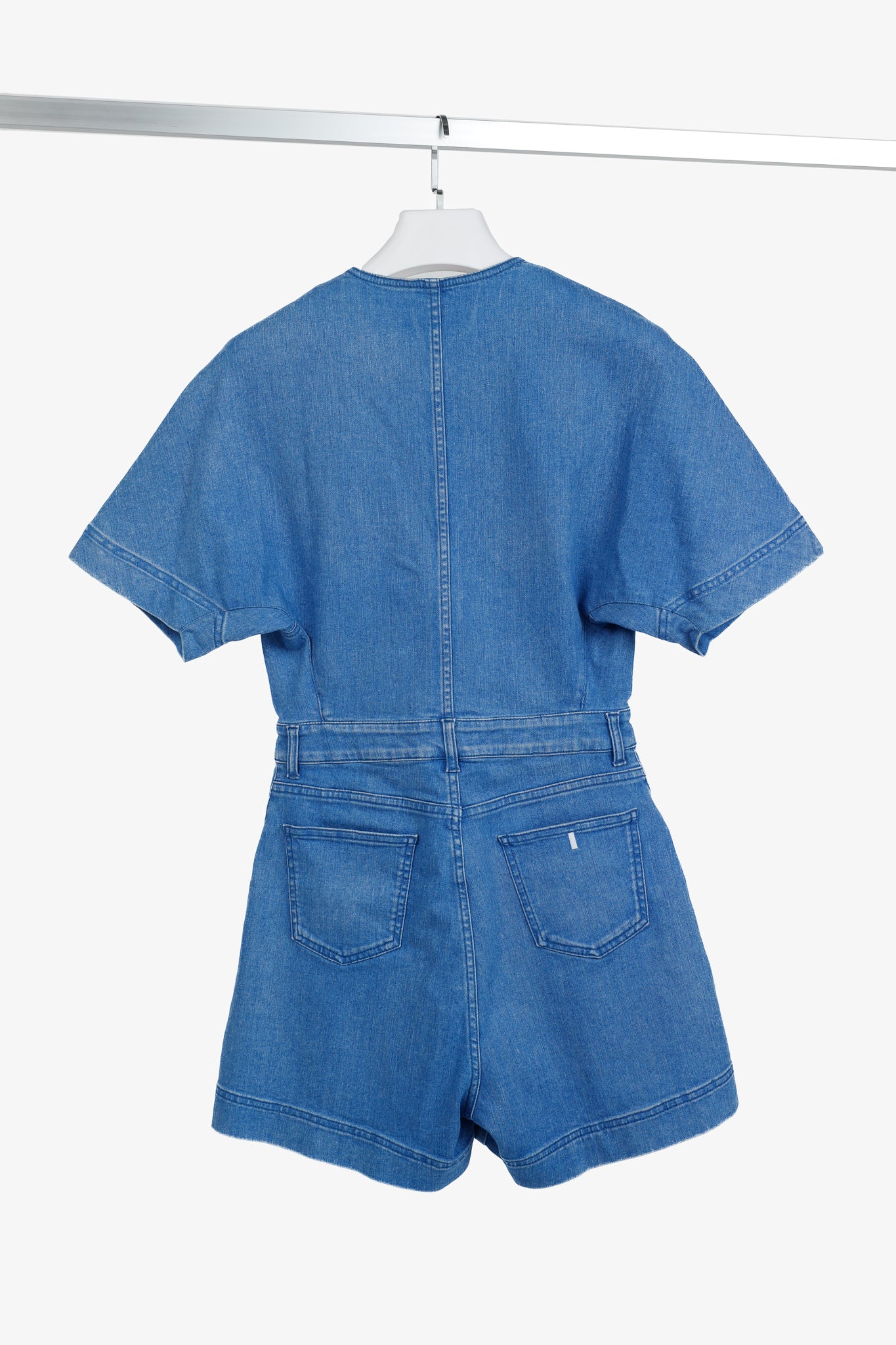 Stella McCartney Resort 2015 Blue Denim Cut-Out Playsuit
