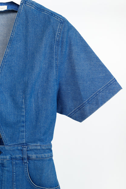 Stella McCartney Resort 2015 Blue Denim Cut-Out Playsuit
