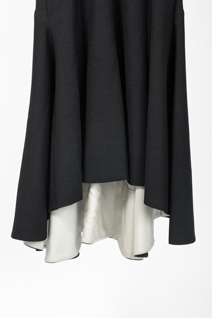 Stella McCartney Isabel Black Double Face Stretch Wool Fit & Flare Dress