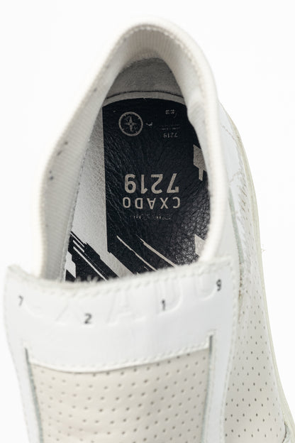 Stone Island Shadow Project White Perforated Slip-On Sneakers