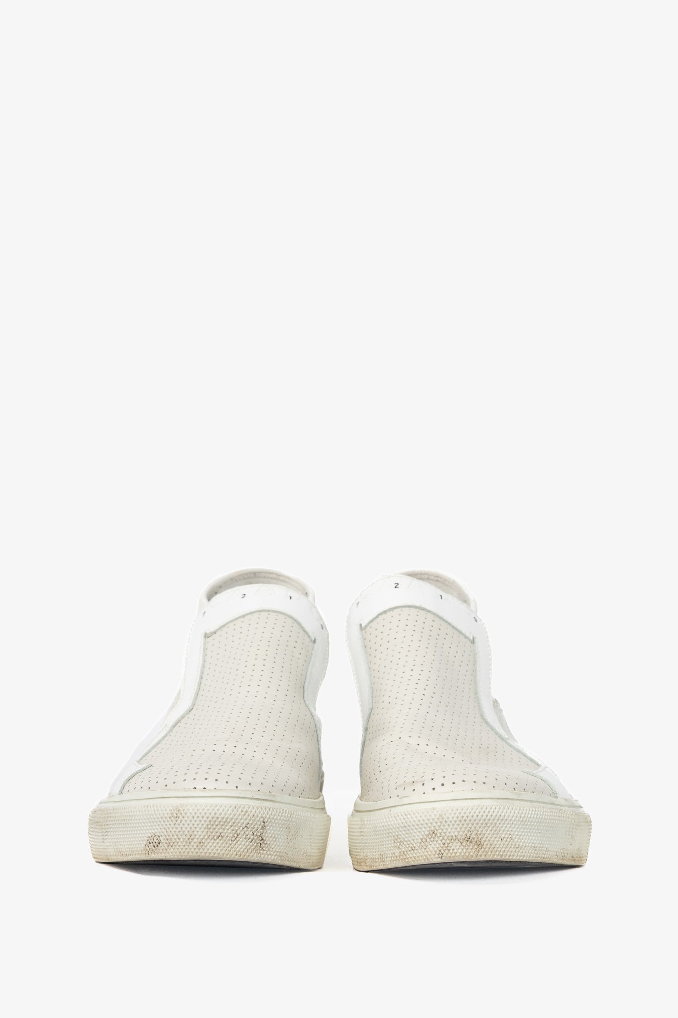 Stone Island Shadow Project White Perforated Slip-On Sneakers