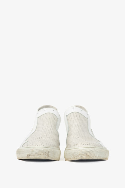 Stone Island Shadow Project White Perforated Slip-On Sneakers