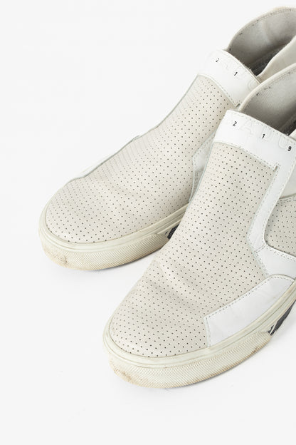 Stone Island Shadow Project White Perforated Slip-On Sneakers