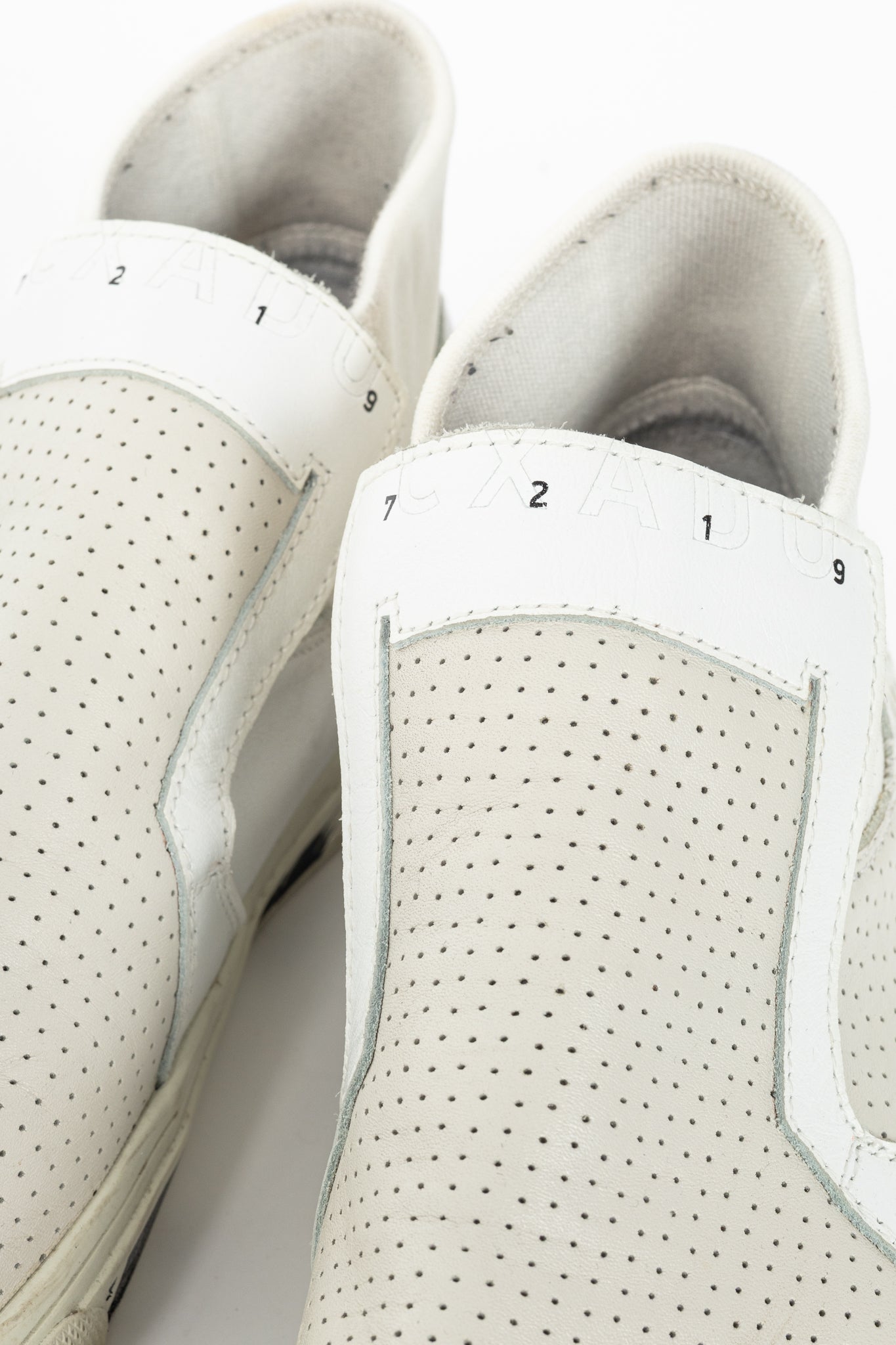 Stone Island Shadow Project White Perforated Slip-On Sneakers