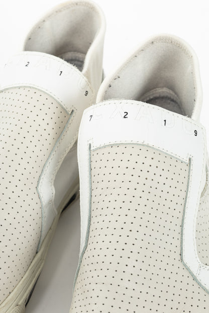 Stone Island Shadow Project White Perforated Slip-On Sneakers