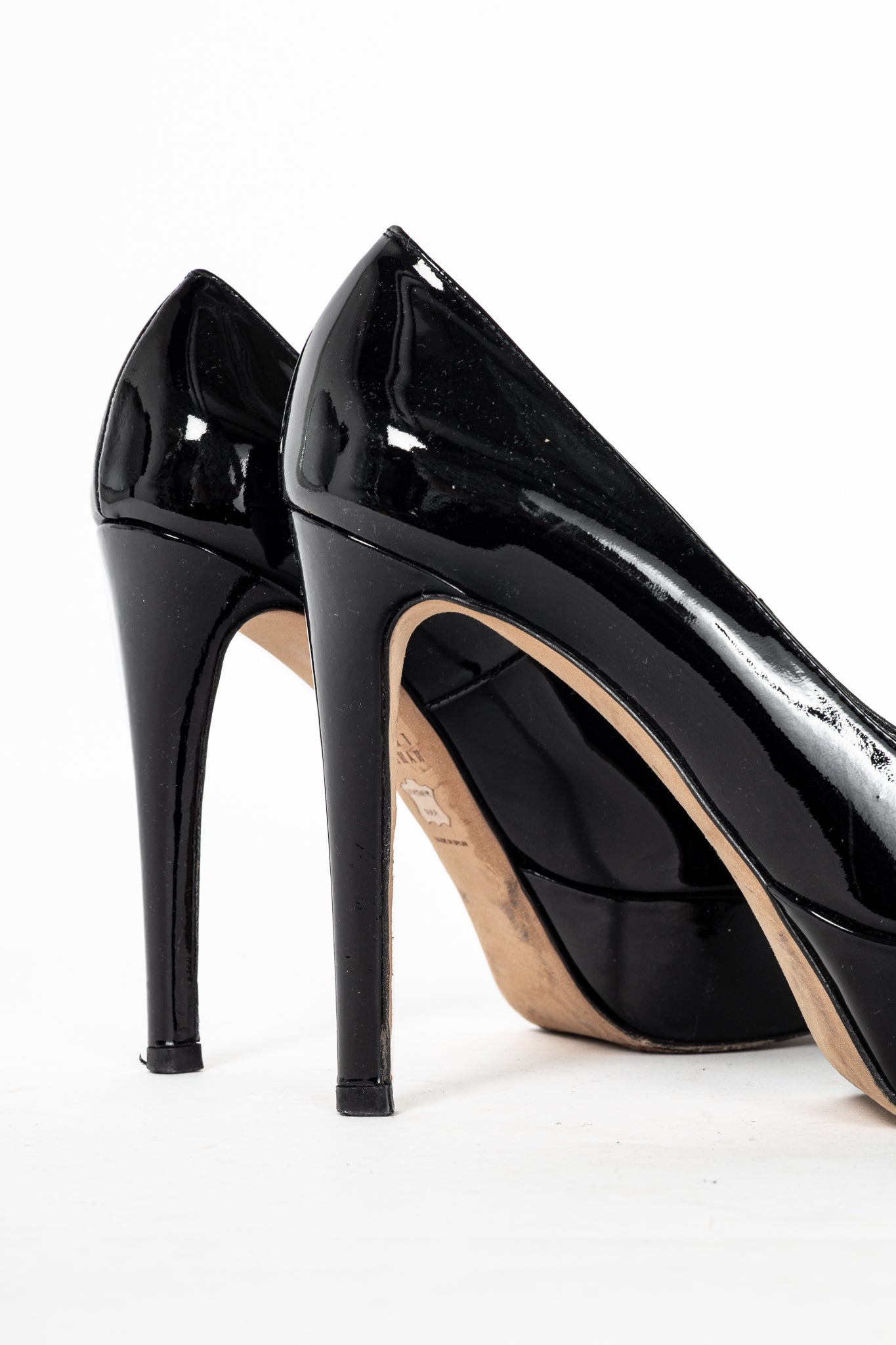 Stuart Weitzman Mae Black Patent Pointed-Toe Platform Pumps