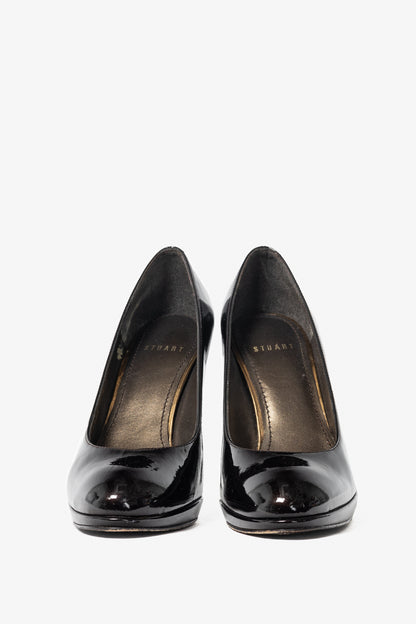 Stuart by Stuart Weitzman Brown Patent Leather Platform Pumps