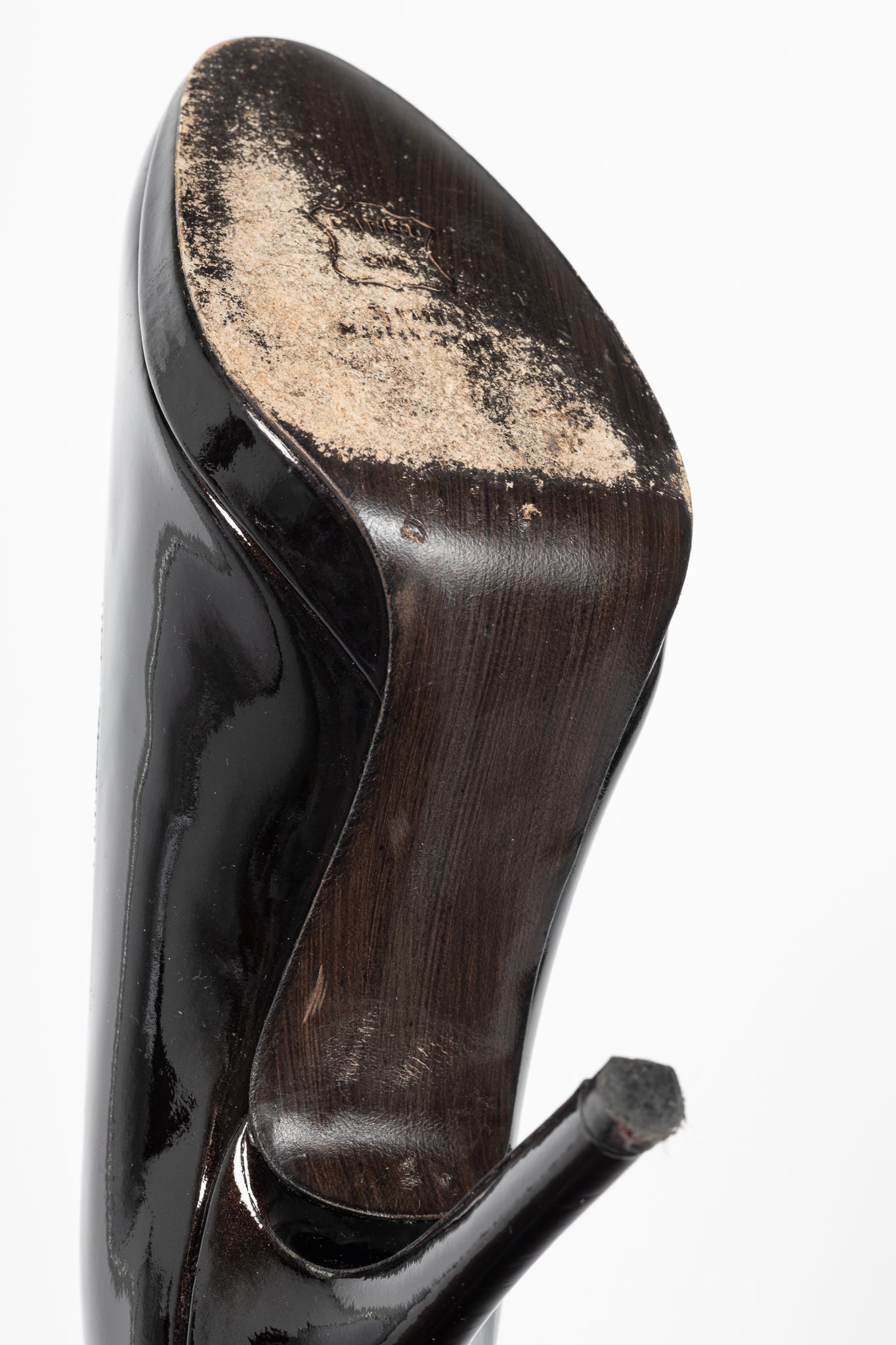 Stuart by Stuart Weitzman Brown Patent Leather Platform Pumps