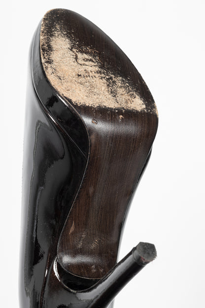 Stuart by Stuart Weitzman Brown Patent Leather Platform Pumps