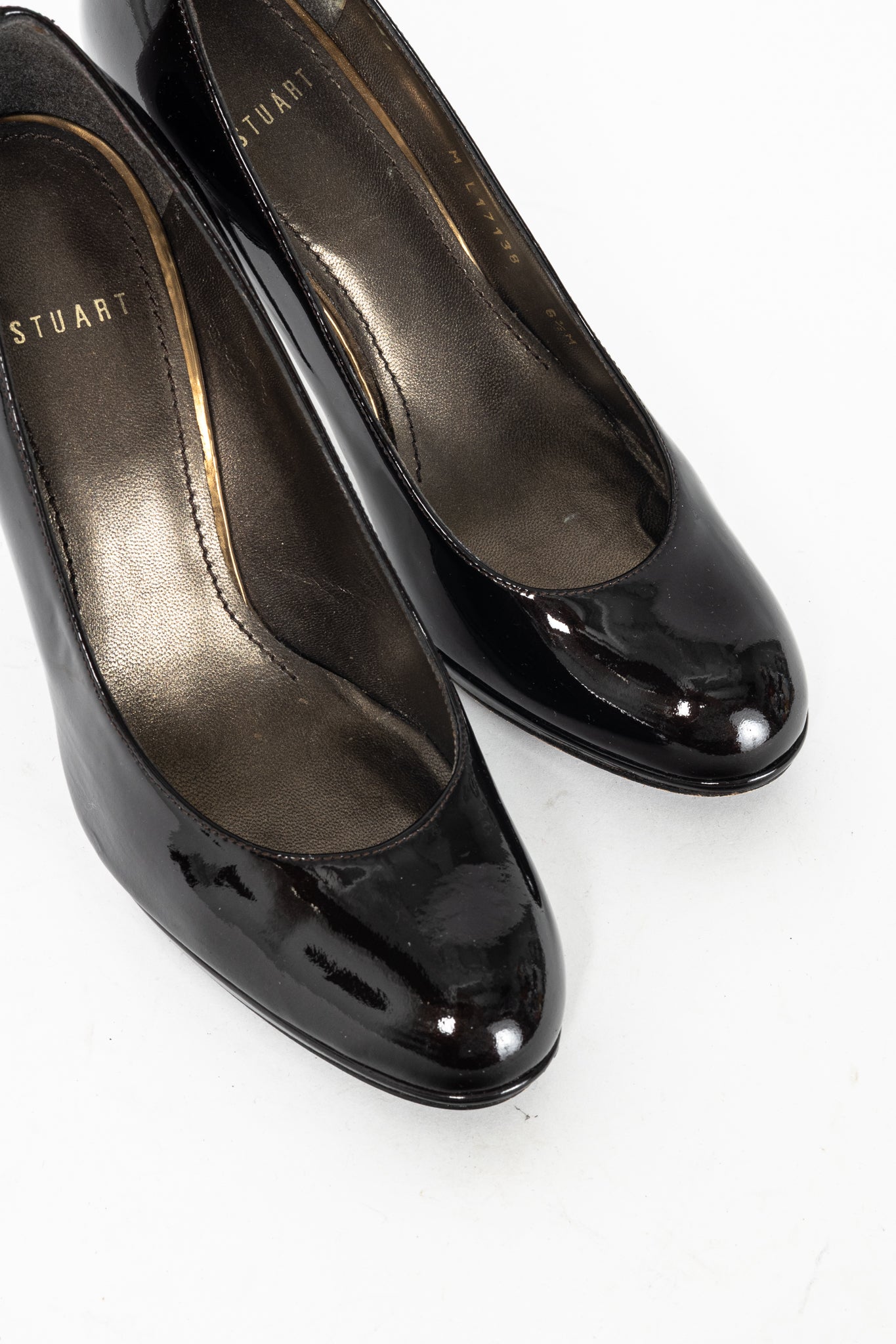Stuart by Stuart Weitzman Brown Patent Leather Platform Pumps
