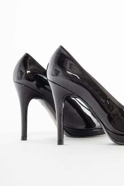 Stuart by Stuart Weitzman Brown Patent Leather Platform Pumps