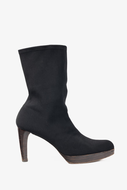 Stuart Weitzman Em Black Sock Platform Boots