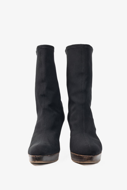 Stuart Weitzman Em Black Sock Platform Boots