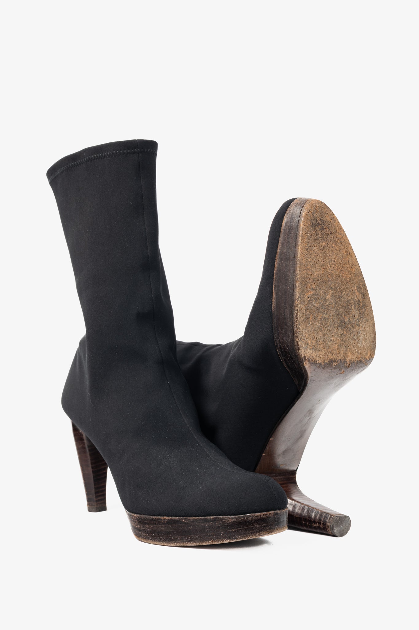 Stuart Weitzman Em Black Sock Platform Boots