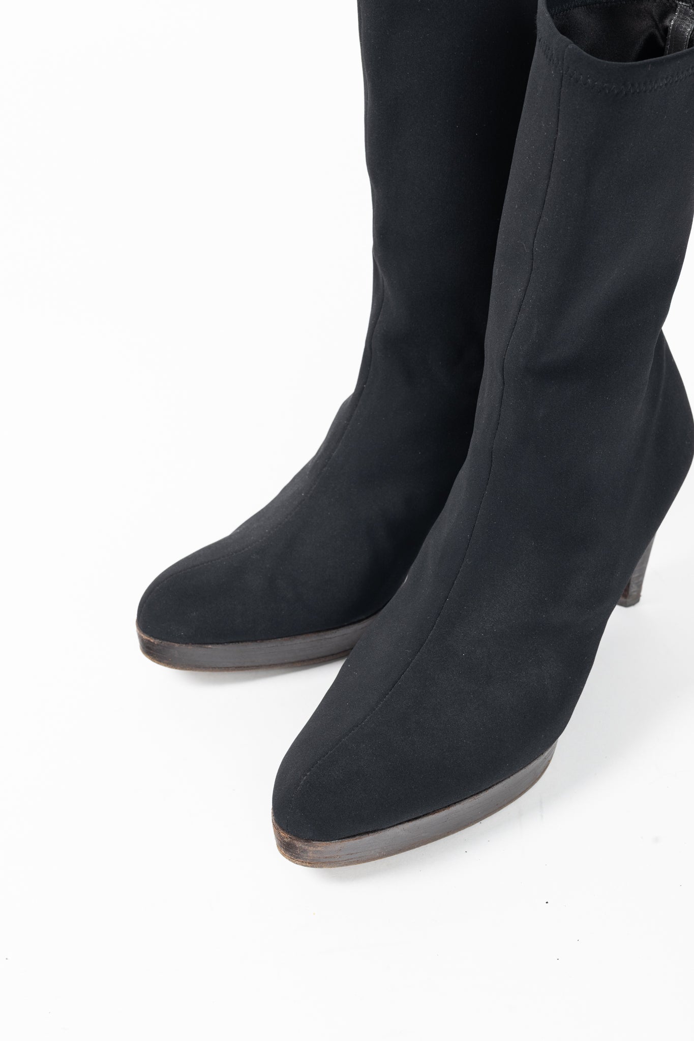 Stuart Weitzman Em Black Sock Platform Boots
