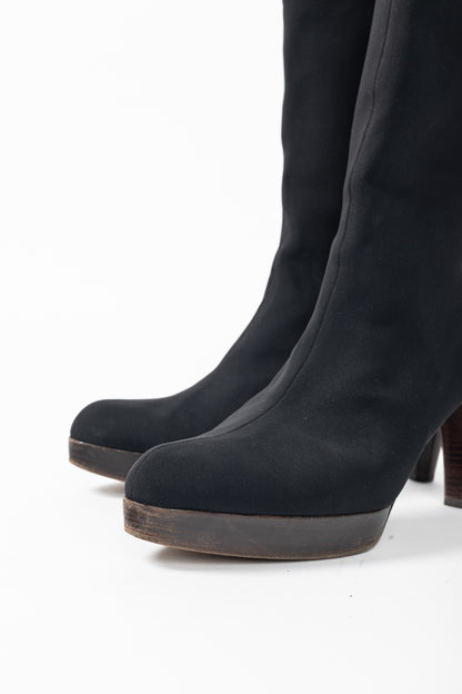 Stuart Weitzman Em Black Sock Platform Boots