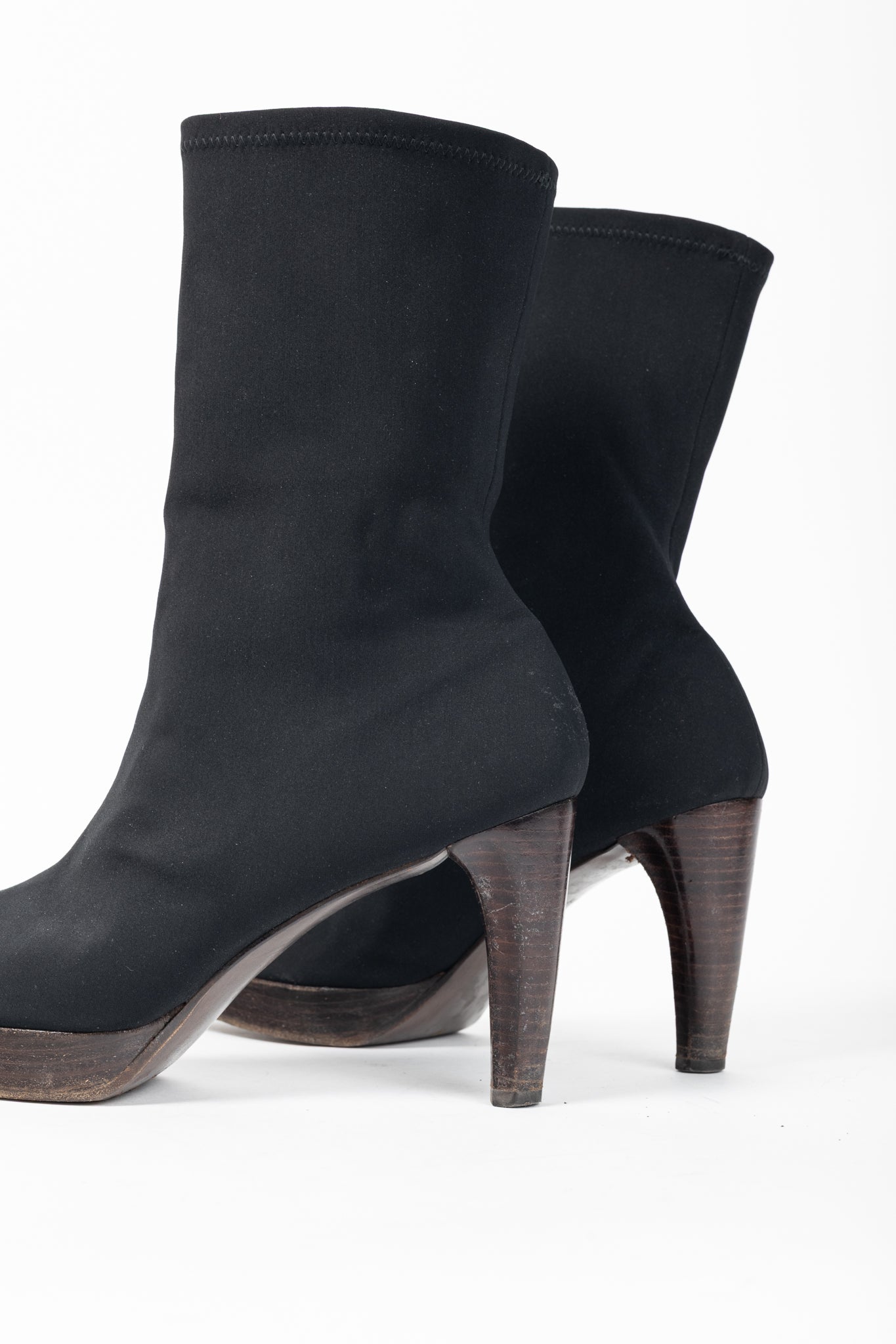 Stuart Weitzman Em Black Sock Platform Boots