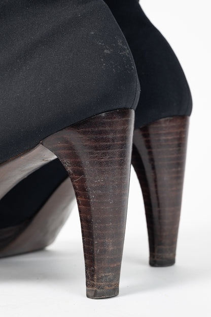Stuart Weitzman Em Black Sock Platform Boots
