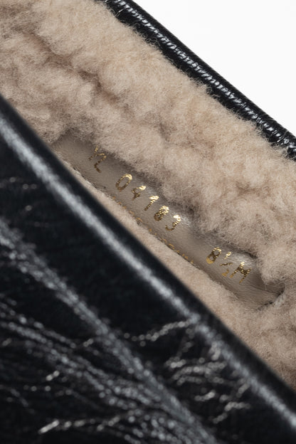 Stuart Weitzman Bromley Black Sheepskin Loafers
