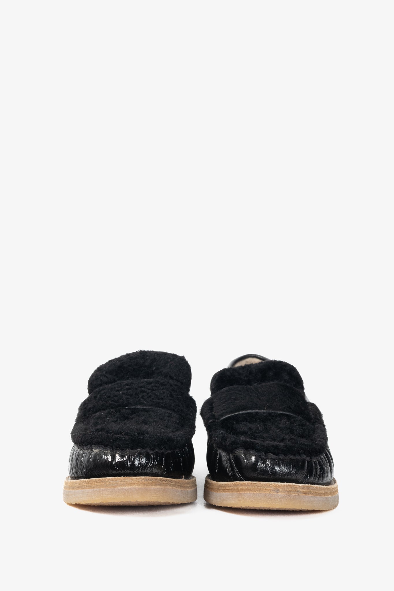 Stuart Weitzman Bromley Black Sheepskin Loafers
