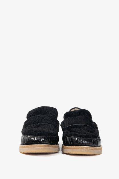 Stuart Weitzman Bromley Black Sheepskin Loafers
