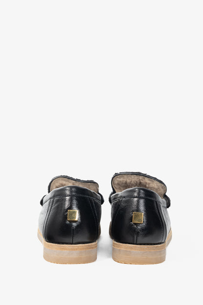 Stuart Weitzman Bromley Black Sheepskin Loafers