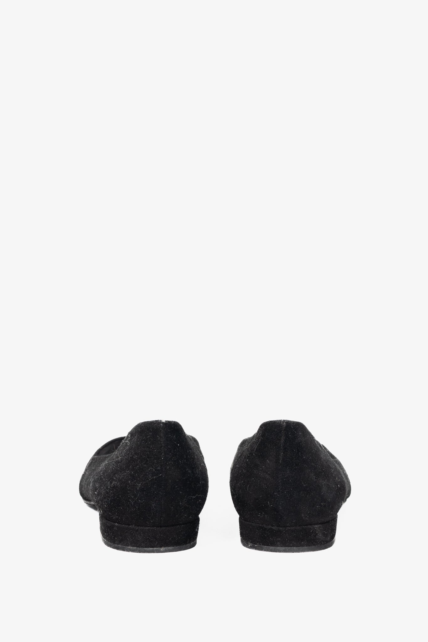 Stuart Weitzman Bubbly Black Suede Crystal-Cap-Toe Ballet Flats