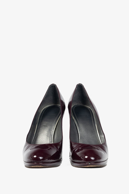 Stuart Weitzman Platswoon Plum Patent-Leather Platform Pumps