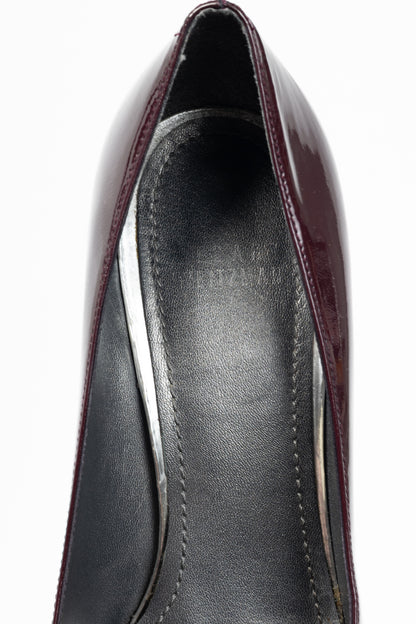 Stuart Weitzman Platswoon Plum Patent-Leather Platform Pumps