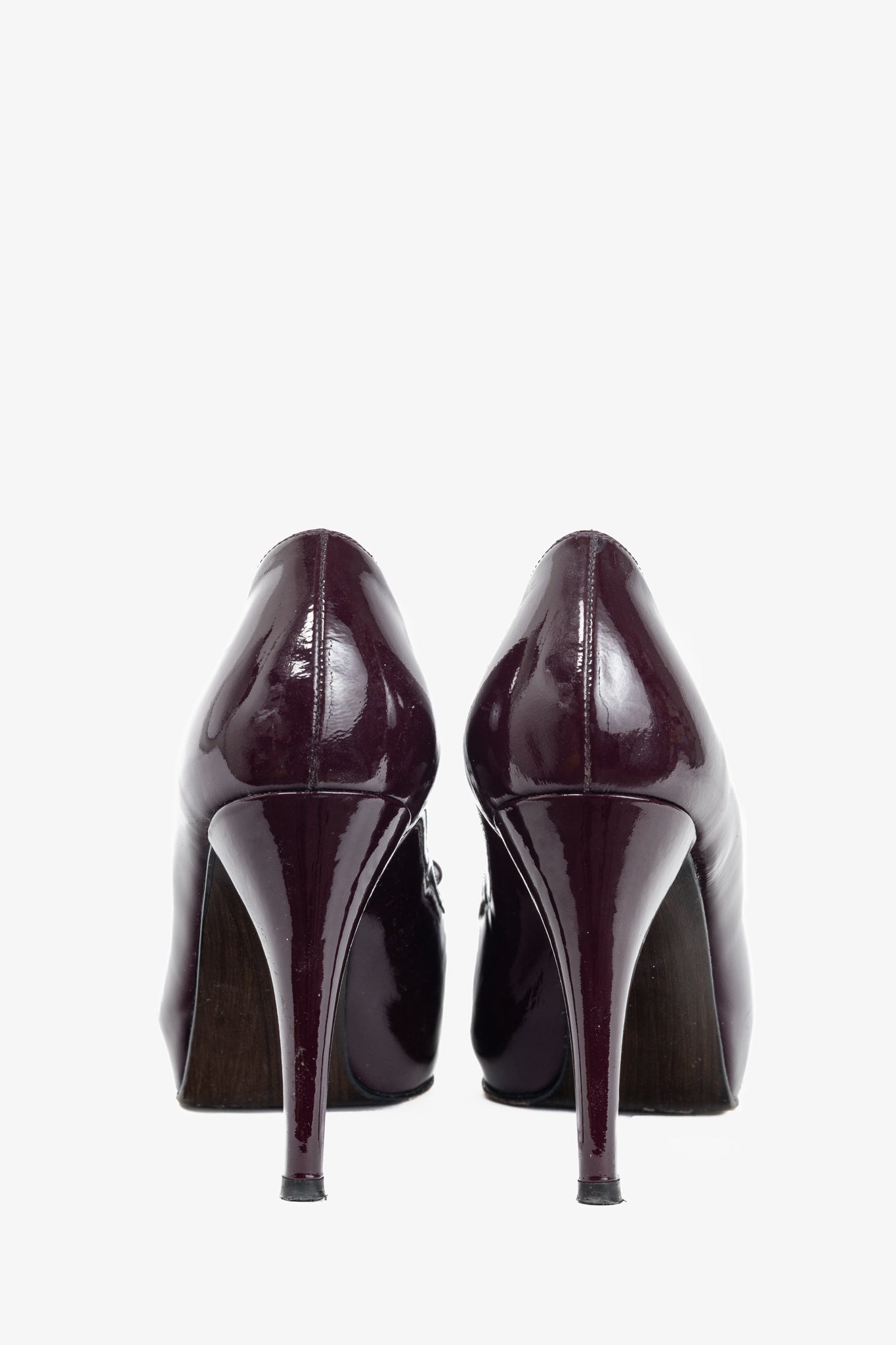 Stuart Weitzman Spice Plum Quasar Patent-Leather Bow Peep-Toe Pumps