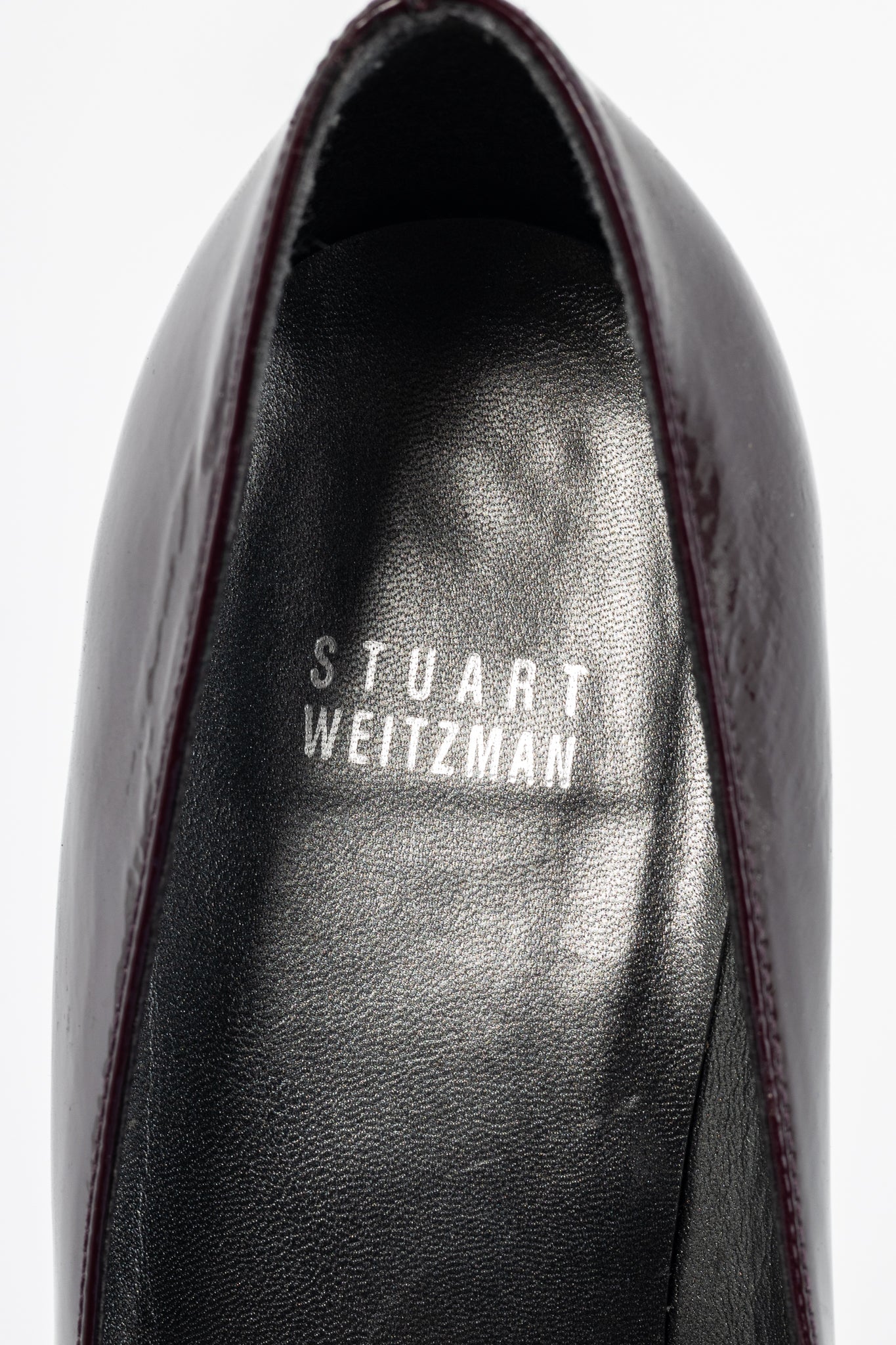 Stuart Weitzman Spice Plum Quasar Patent-Leather Bow Peep-Toe Pumps