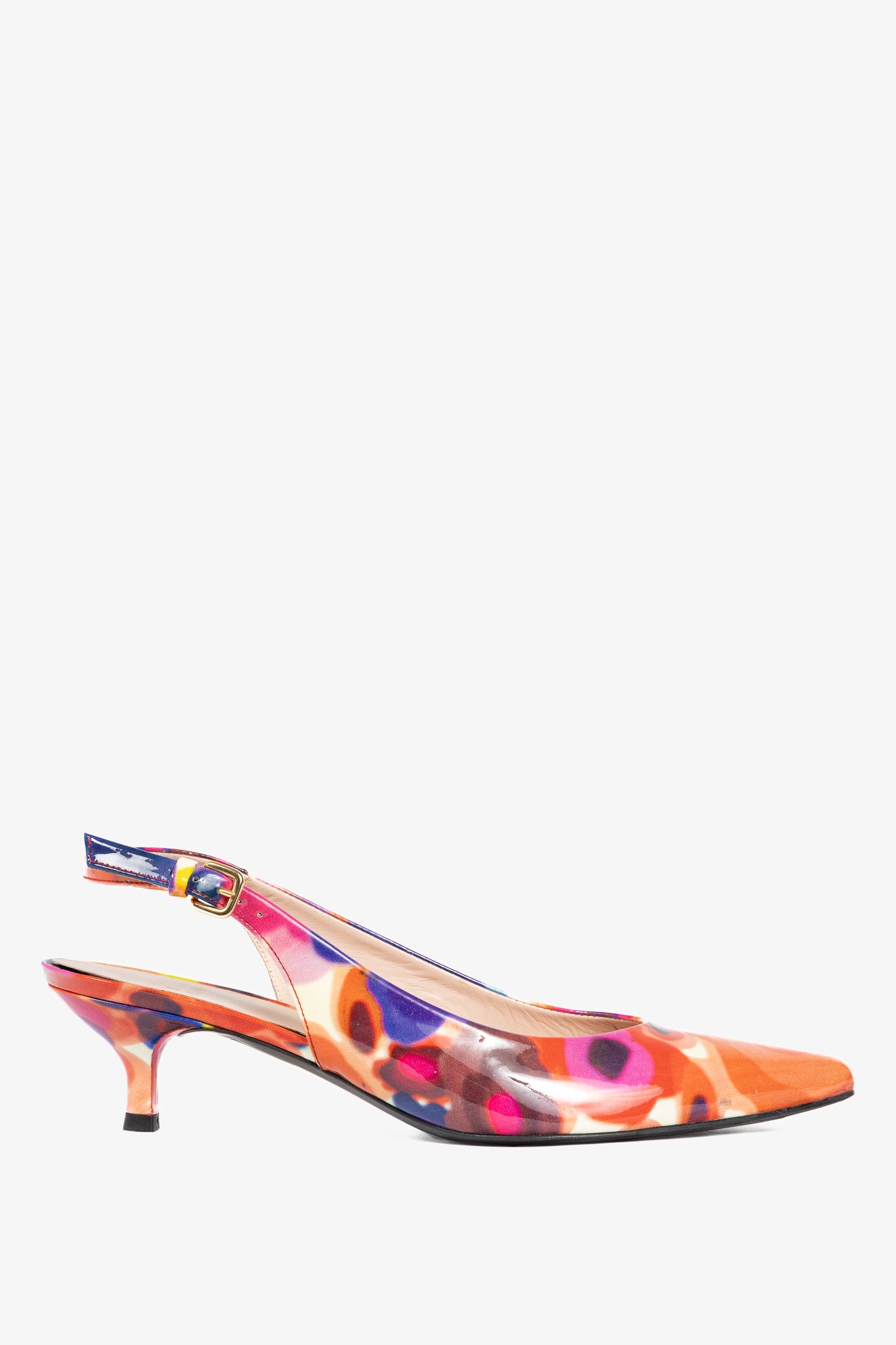 Stuart Weitzman Pocosling Mod Patent Print Pointed-Toe Pumps
