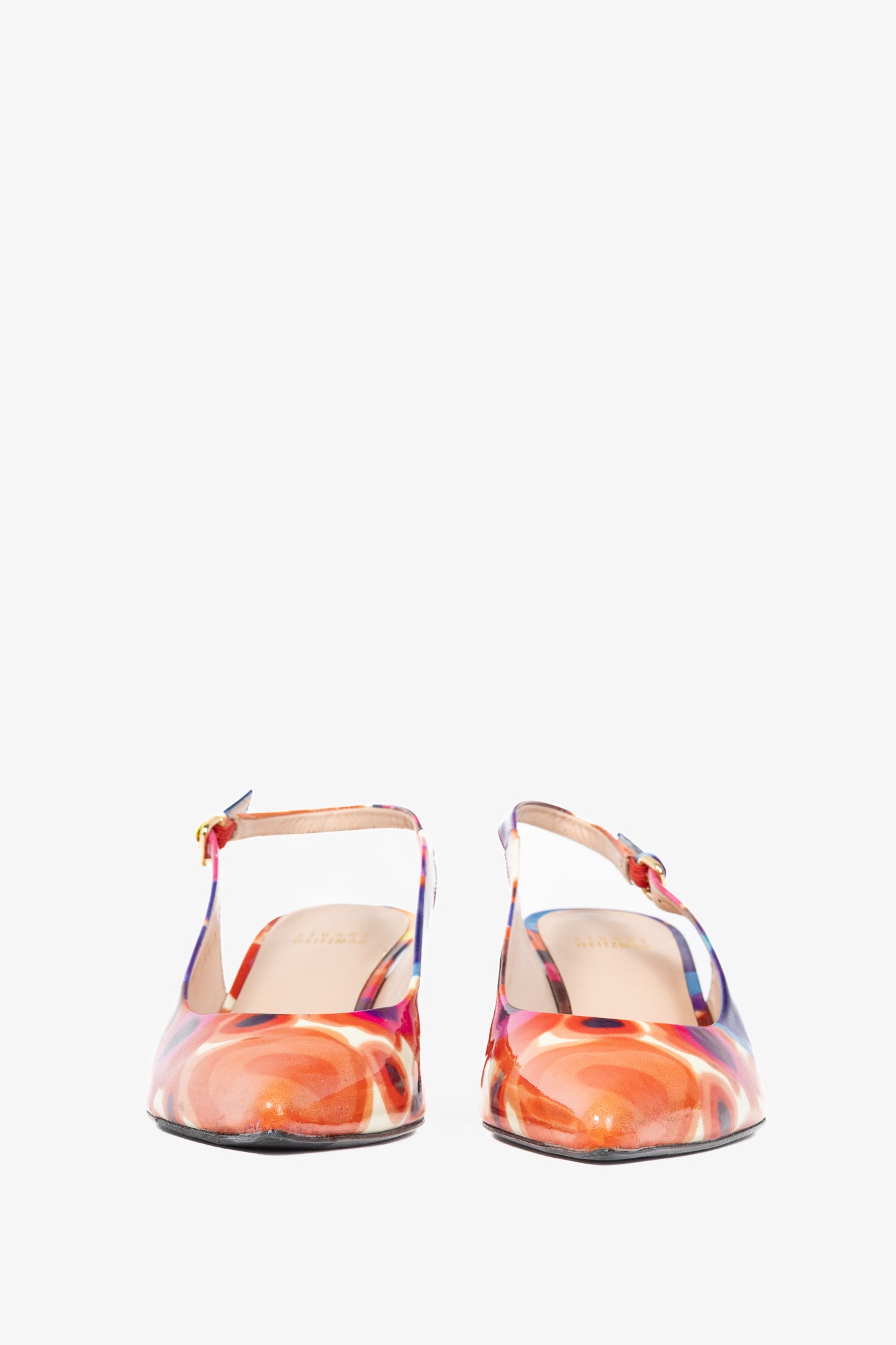 Stuart Weitzman Pocosling Mod Patent Print Pointed-Toe Pumps