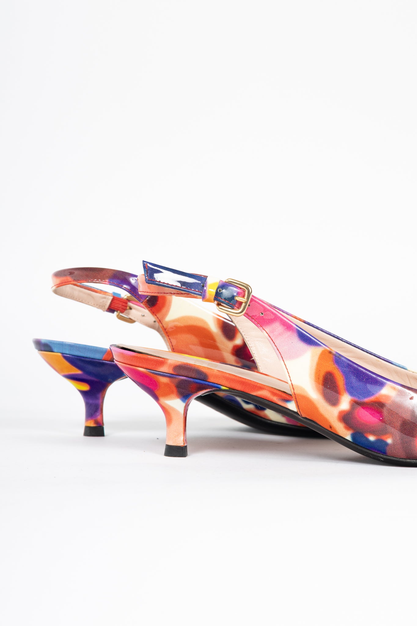 Stuart Weitzman Pocosling Mod Patent Print Pointed-Toe Pumps