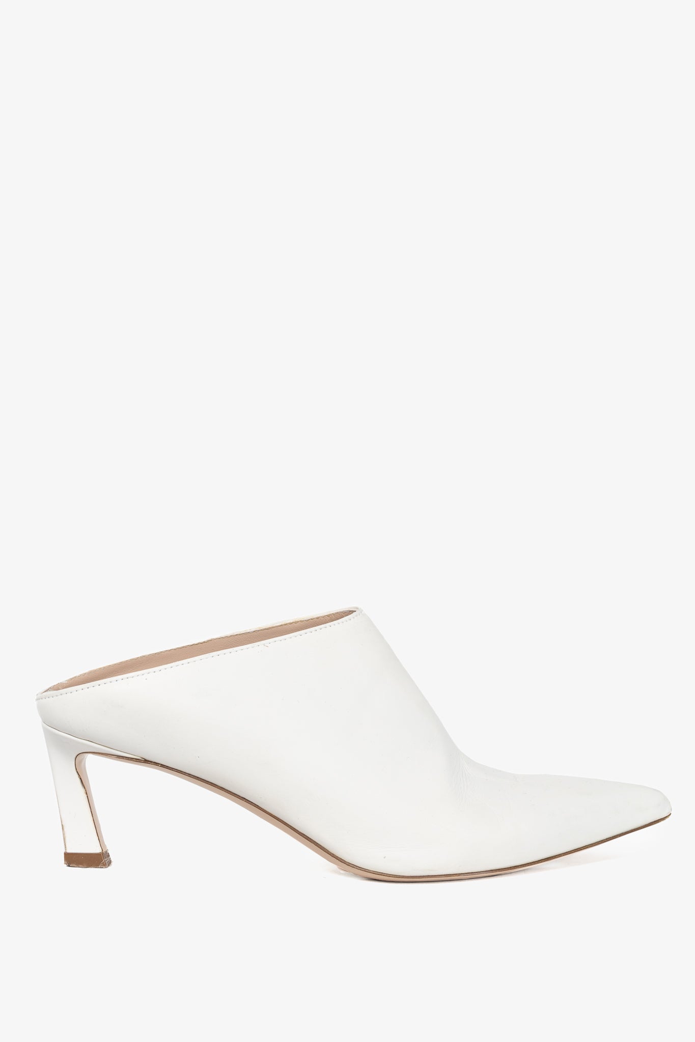 Stuart Weitzman Mira Nero Leather Pointed-Toe Mules