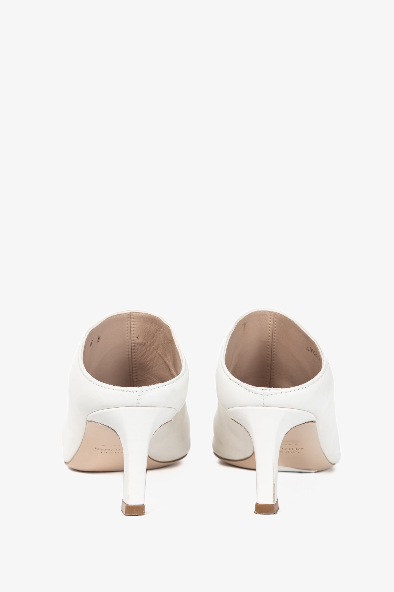 Stuart Weitzman Mira Nero Leather Pointed-Toe Mules