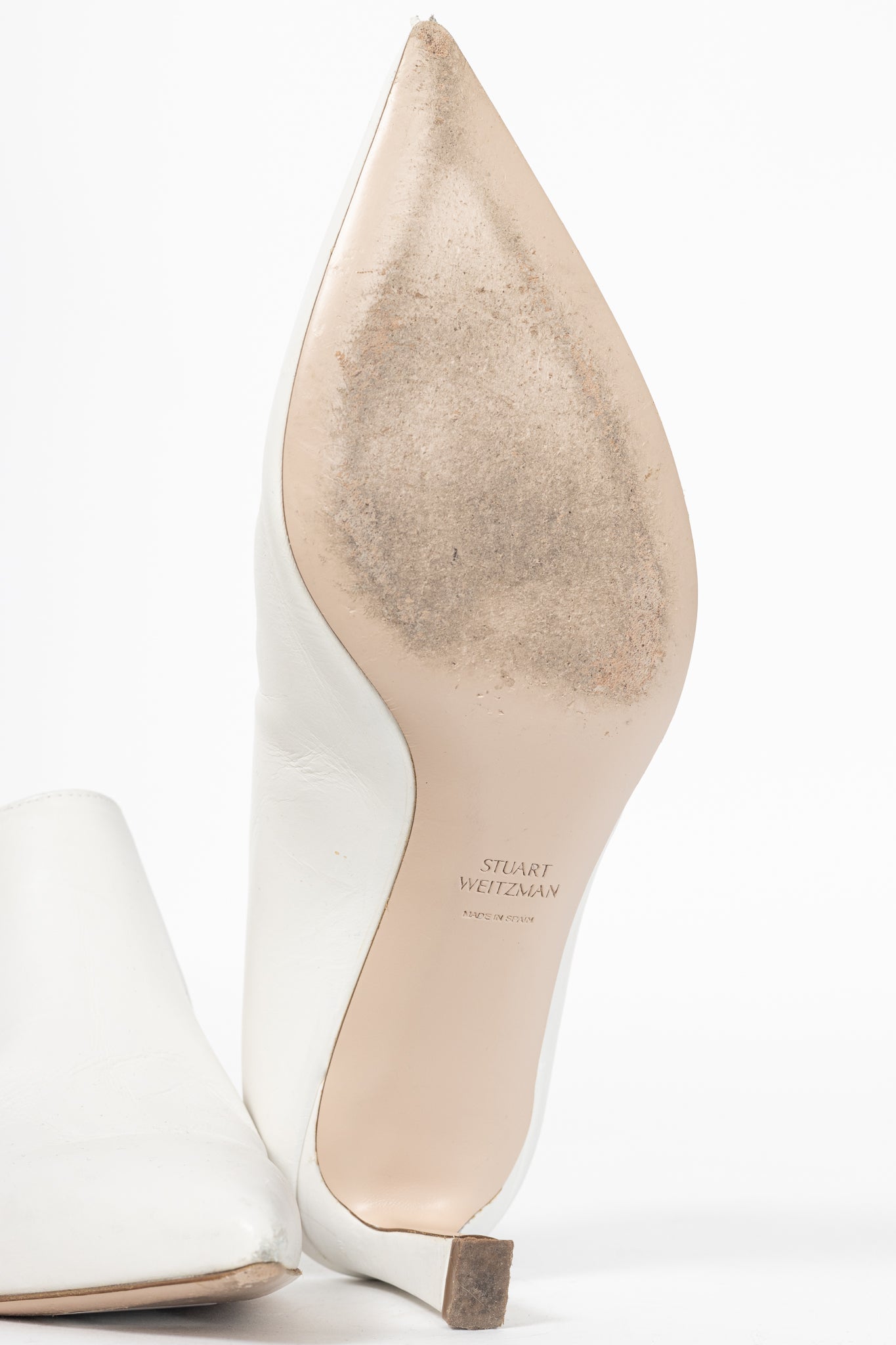 Stuart Weitzman Mira Nero Leather Pointed-Toe Mules