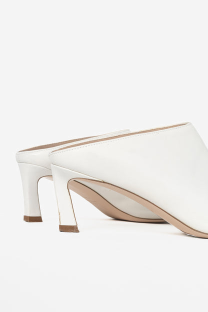 Stuart Weitzman Mira Nero Leather Pointed-Toe Mules