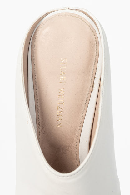 Stuart Weitzman Mira Nero Leather Pointed-Toe Mules