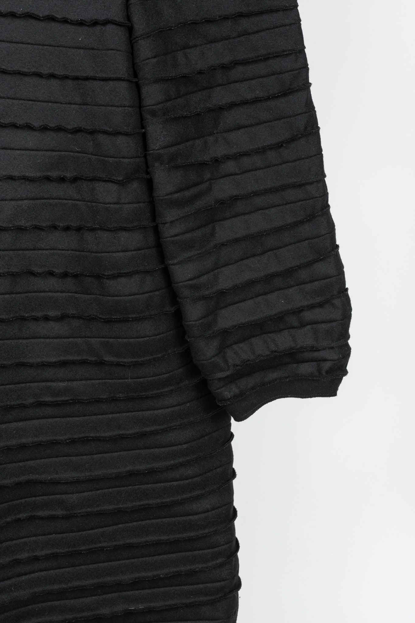 Sybilla Black Felt Pieced-Striped Coat