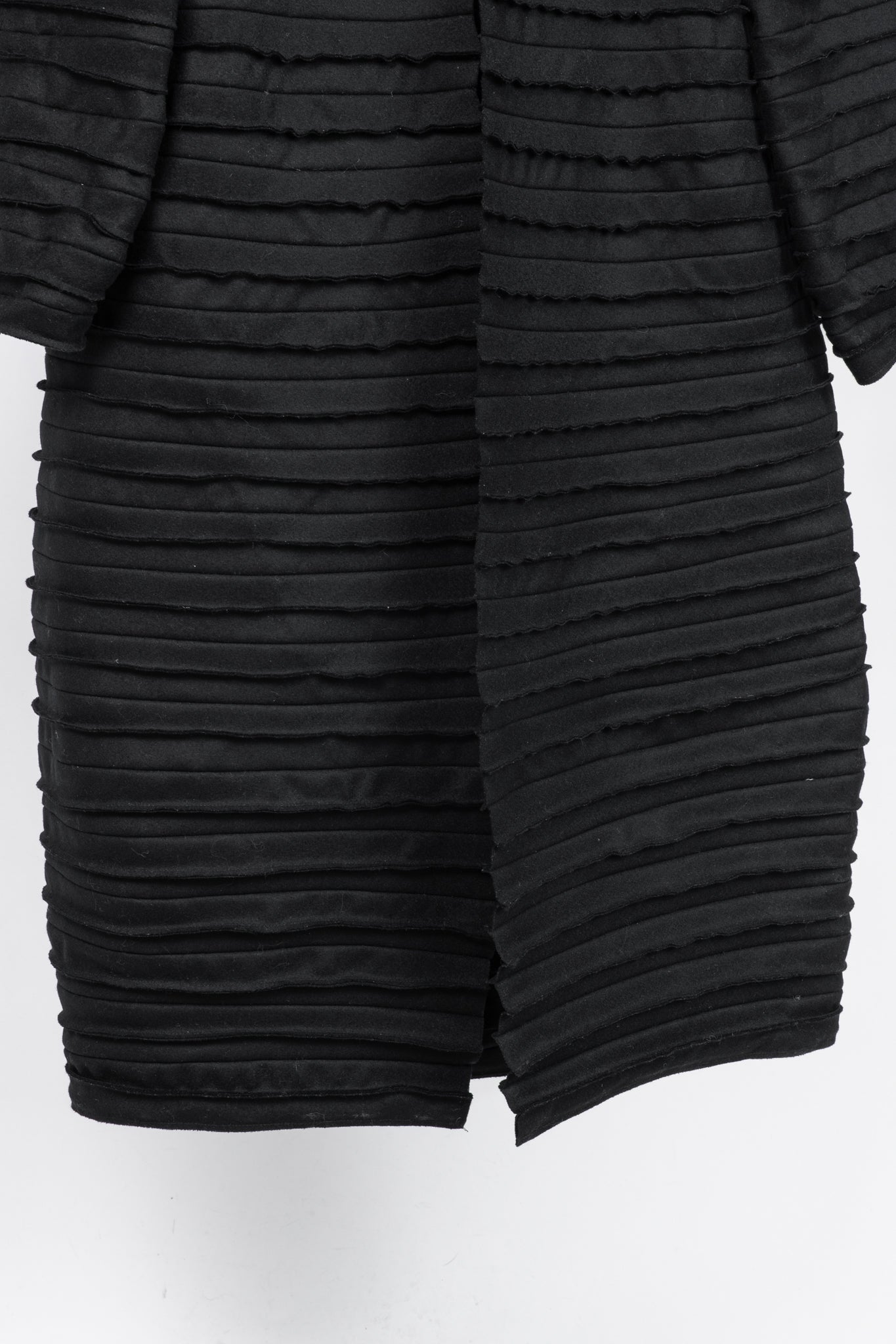 Sybilla Black Felt Pieced-Striped Coat