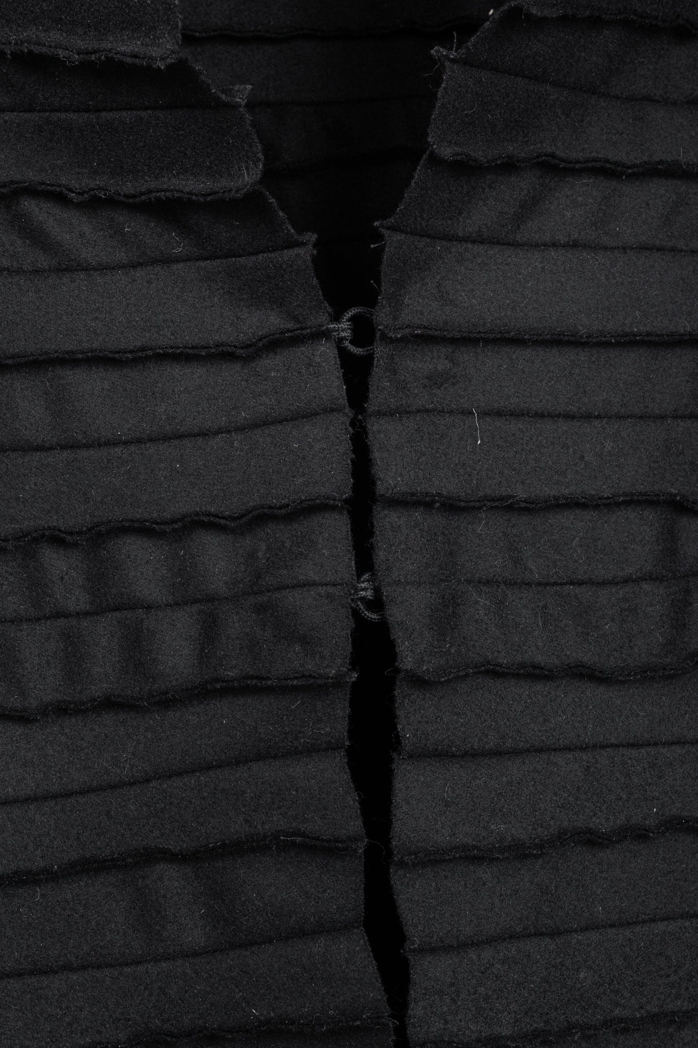 Sybilla Black Felt Pieced-Striped Coat