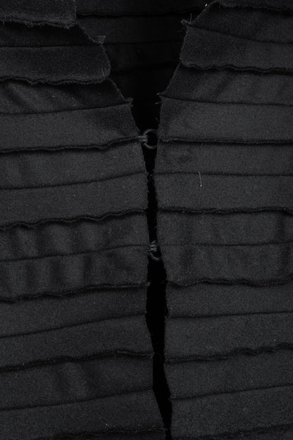Sybilla Black Felt Pieced-Striped Coat