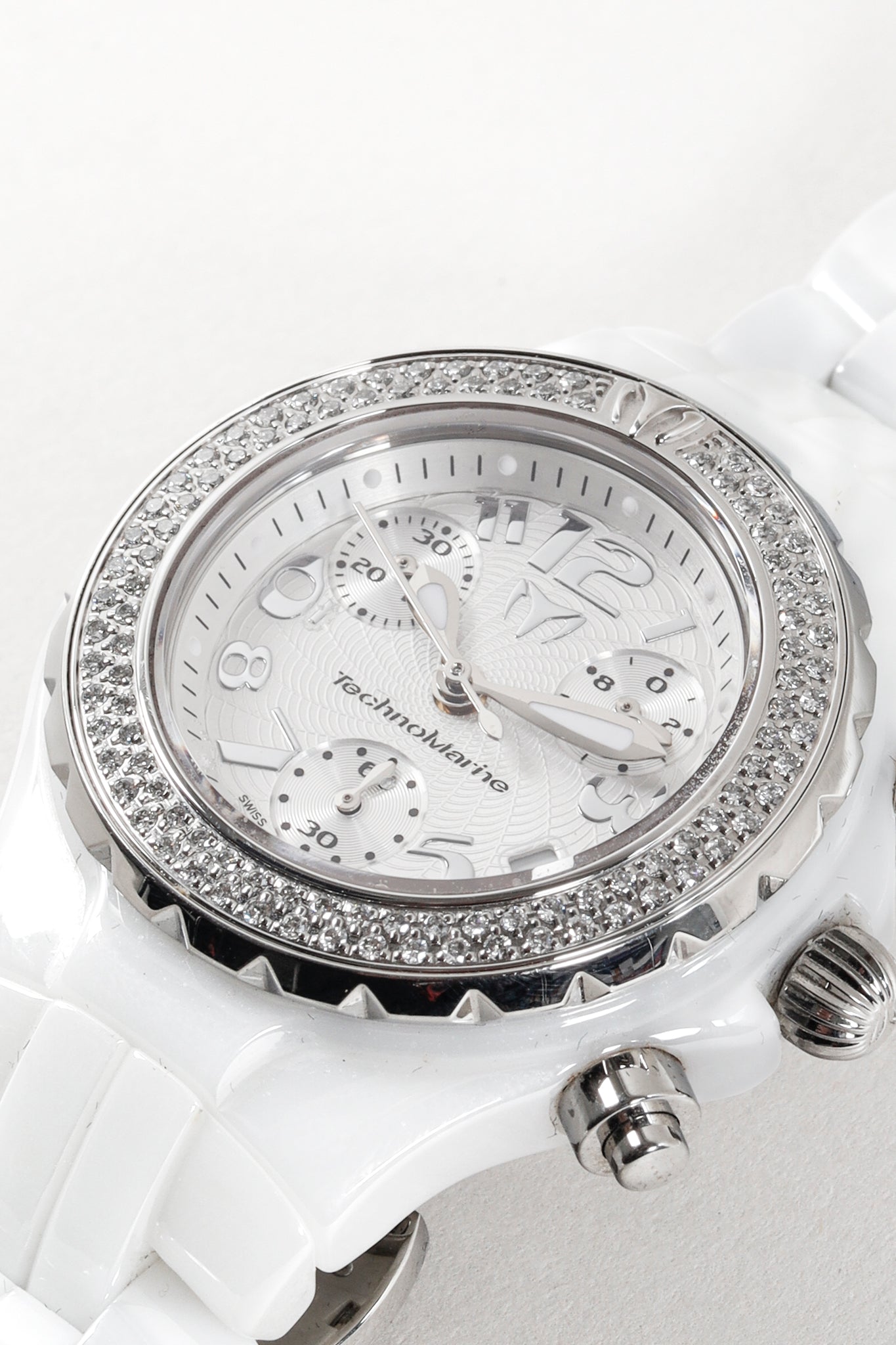 Technomarine White Geneve Technodiamond Porcelain Watch Blogger Armoire